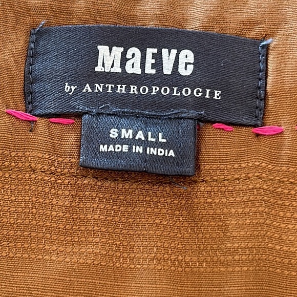 Maeve by Anthropologie Brown Boho Wrap Top with Colorful Embroidery sz.S - Picture 5 of 7